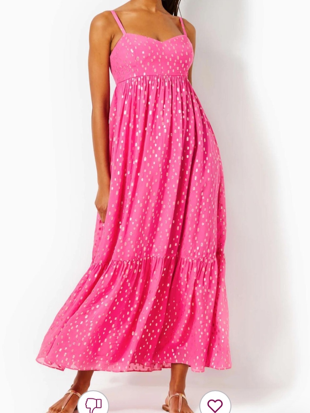 Lilly Pulitzer Hiedi Pink Maxi Dress with Metallic Spots - Picture 7 of 8